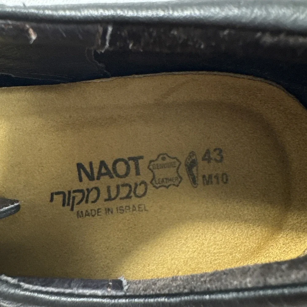 NAOT Shoes 43 EU/US 10 Black Evidence Faux Buckle Strap Oxford‎ Israel Made